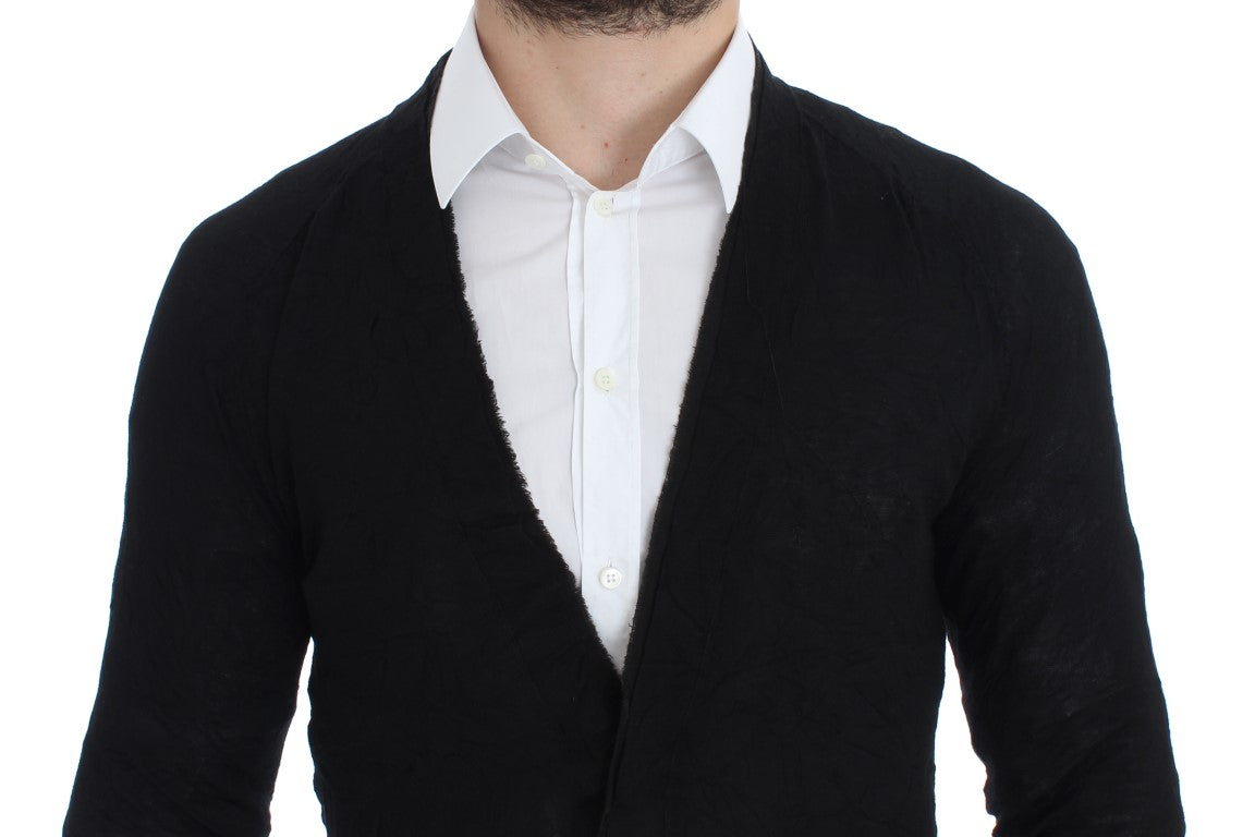 Costume National Black Fine Wool Button Cardigan | Regal Royce