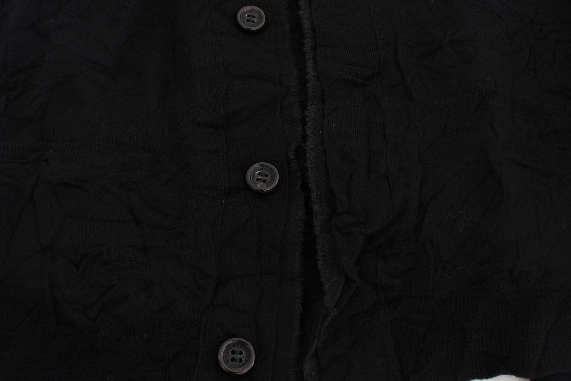 Costume National Black Fine Wool Button Cardigan | Regal Royce