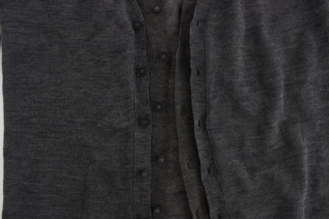 Costume National Gray Wool Button Cardigan Sweater | Regal Royce