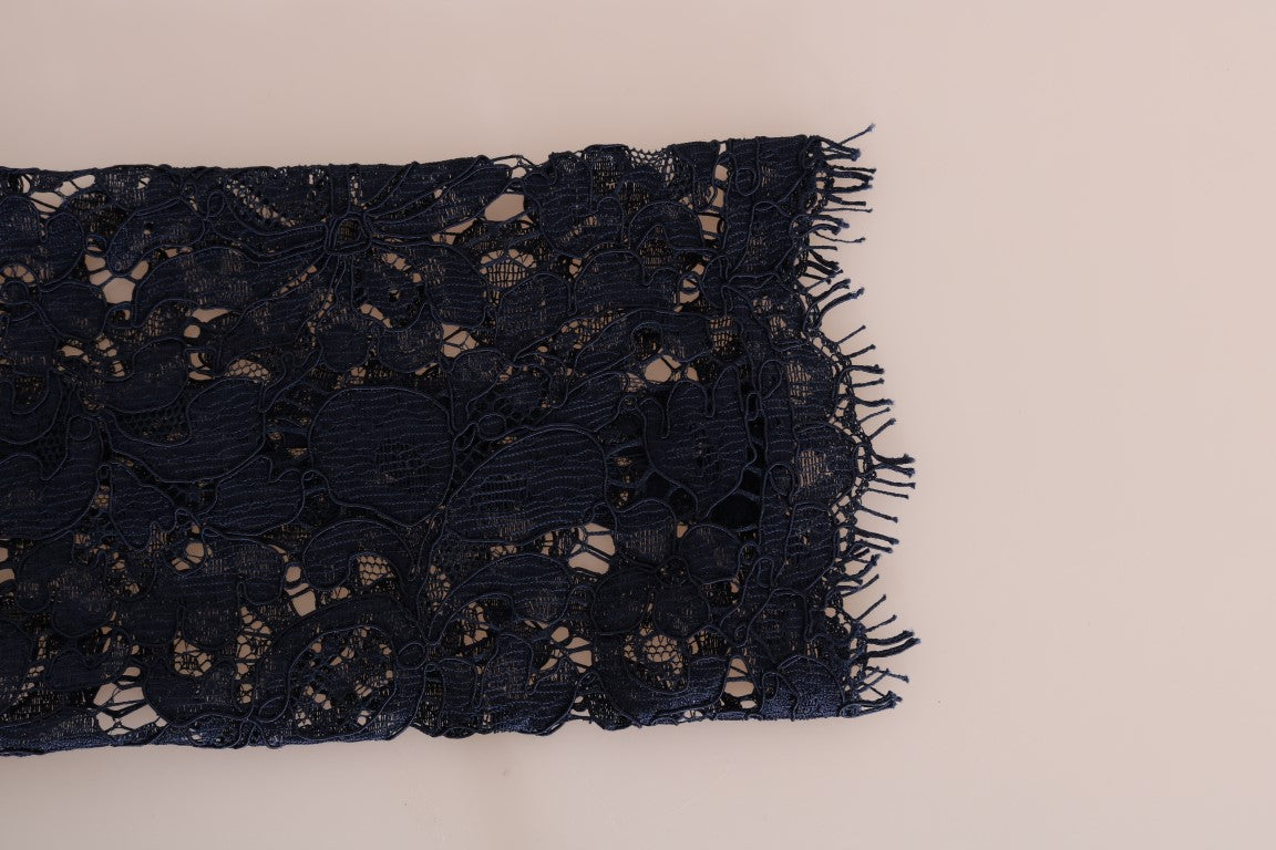 Dolce & Gabbana Blue Taormina Floral Lace Sheath Dress | Regal Royce