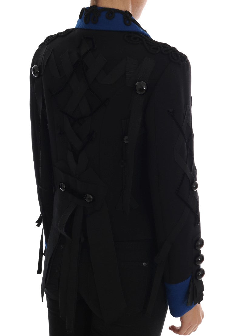 Dolce & Gabbana Black Wool Trench Jacket | Regal Royce