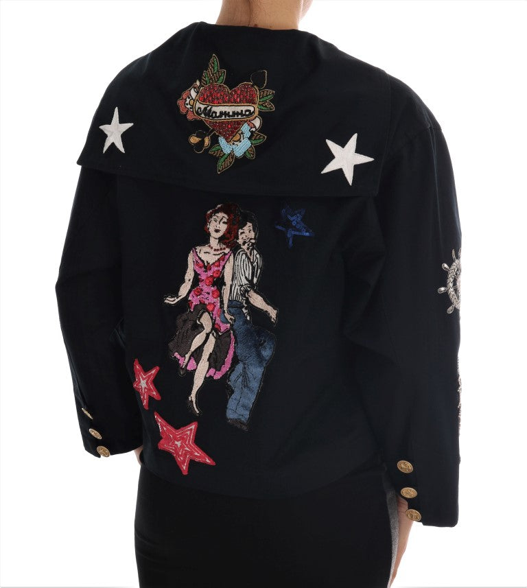 Dolce & Gabbana Blue Crystal MAMMA Sicily Jacket | Regal Royce