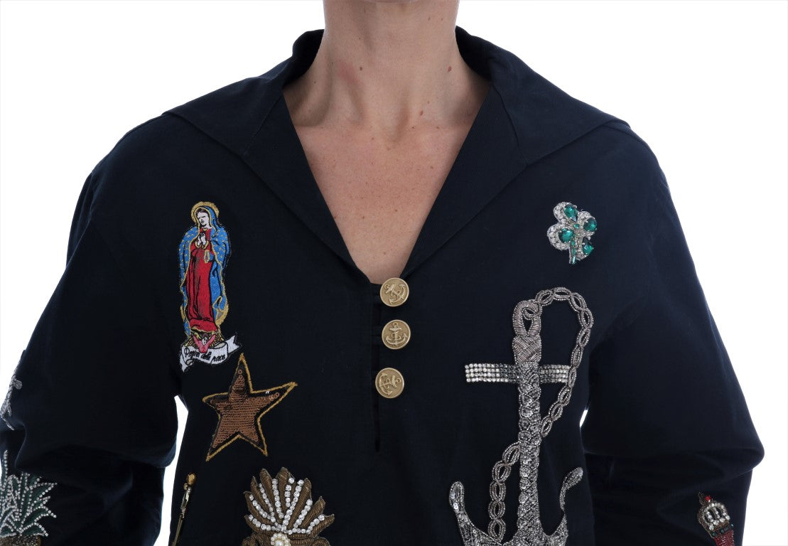Dolce & Gabbana Blue Crystal MAMMA Sicily Jacket | Regal Royce