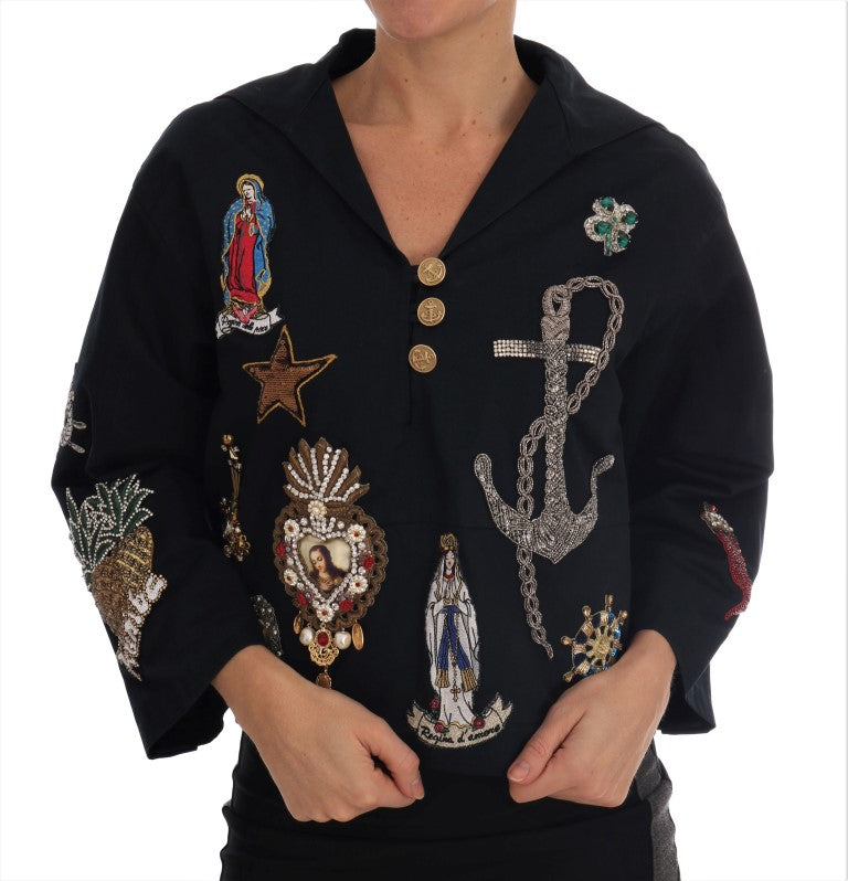 Dolce & Gabbana Blue Crystal MAMMA Sicily Jacket | Regal Royce