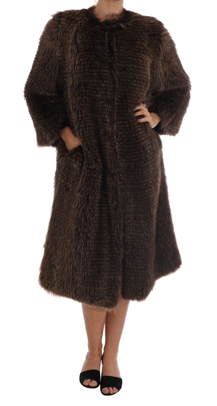 Dolce & Gabbana Brown Raccoon Fur Coat Jacket | Regal Royce