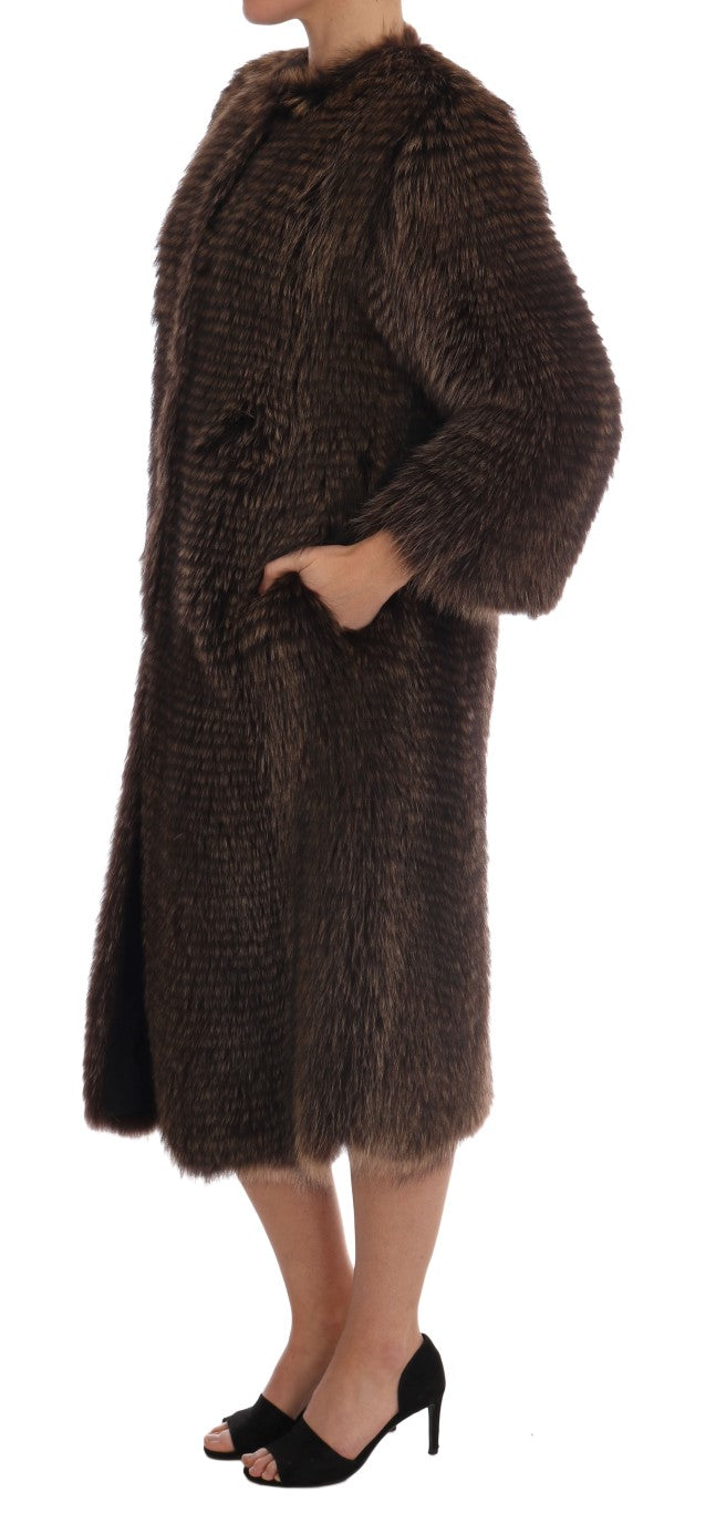 Dolce & Gabbana Brown Raccoon Fur Coat Jacket | Regal Royce