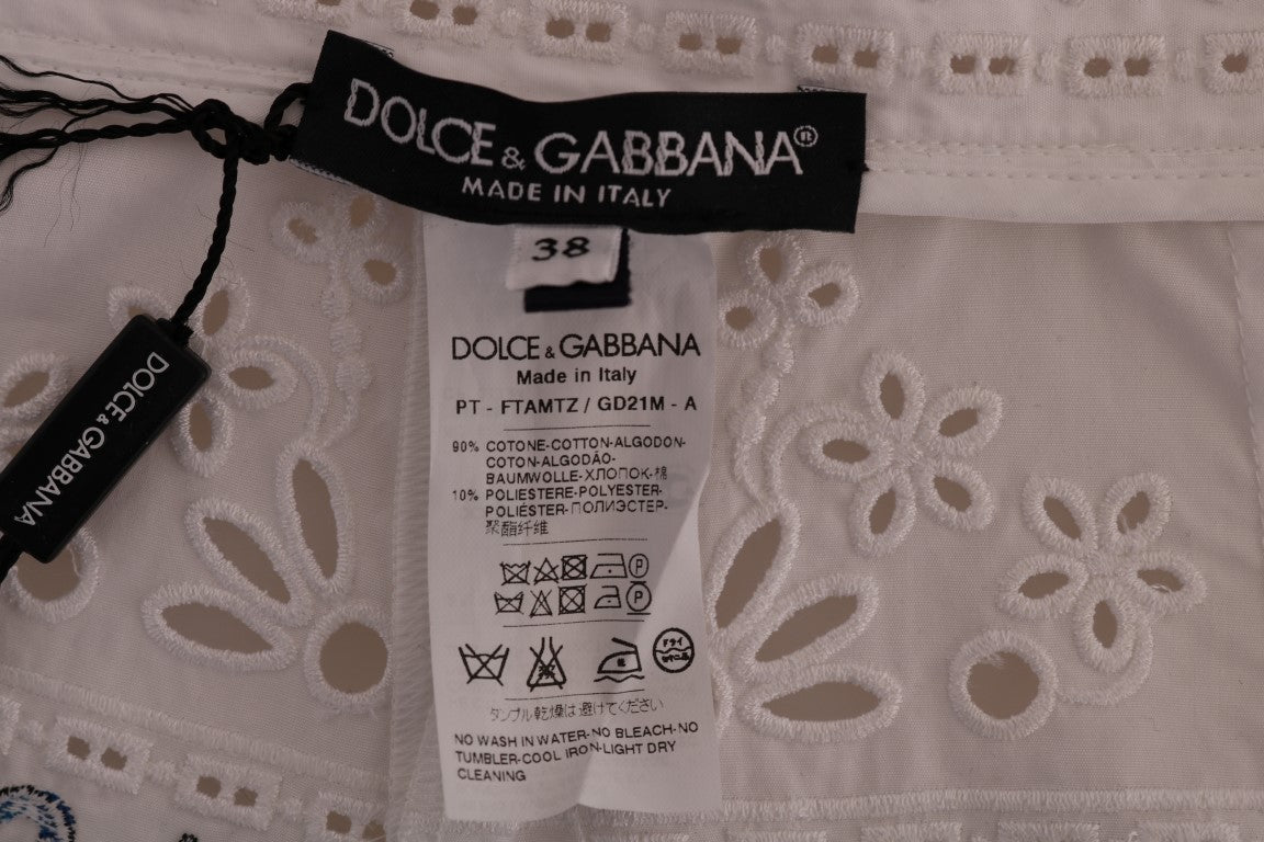 Dolce & Gabbana Mulicolor Majolica Cutout Capri Pants | Regal Royce