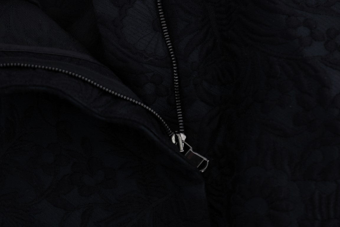 Dolce & Gabbana Black Brocade High Waist Capri Shorts | Regal Royce