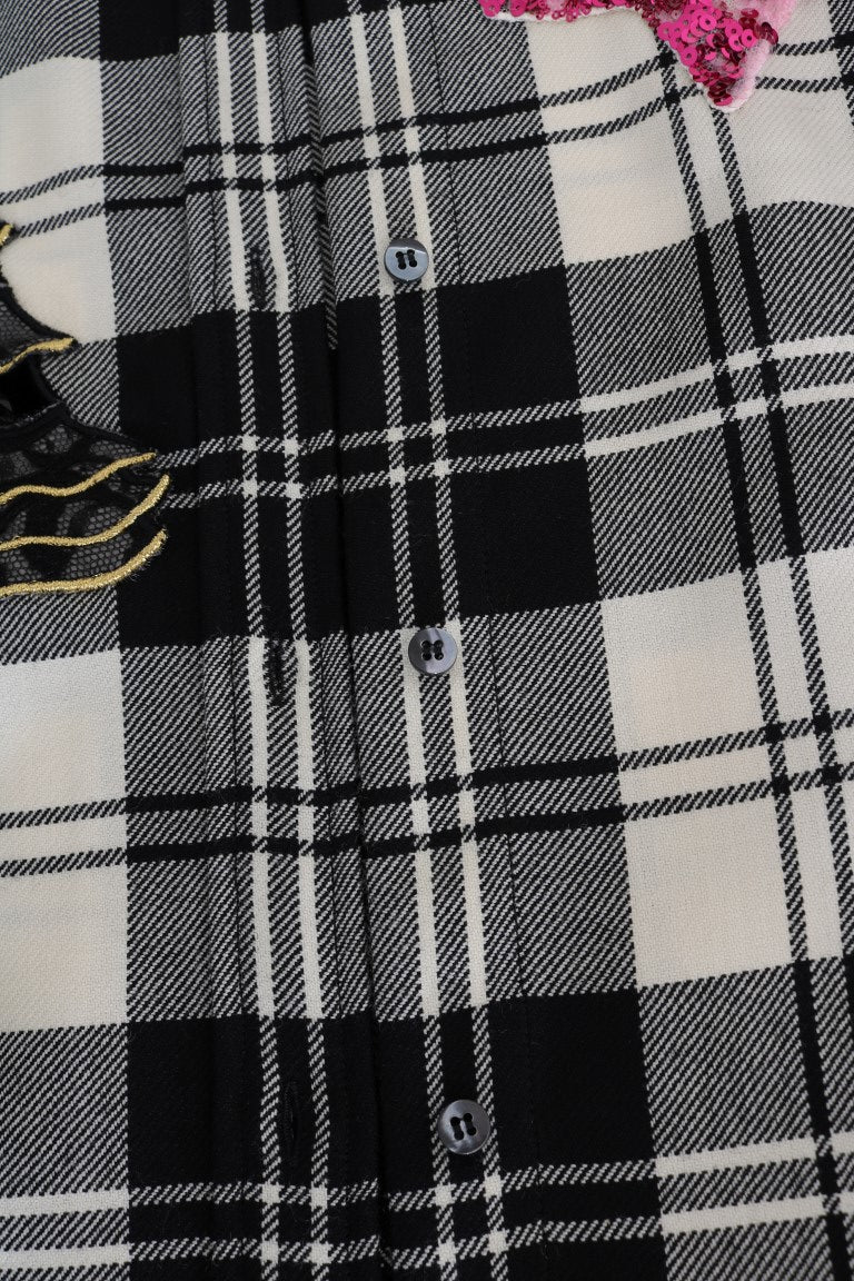 Dolce & Gabbana Black White Fairy Tale Crystal Shirt | Regal Royce