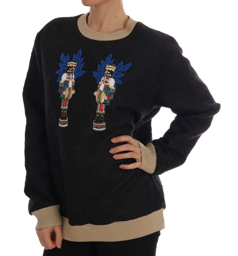 Dolce & Gabbana Black Fairy Tale Brocade Zipper Sweater | Regal Royce