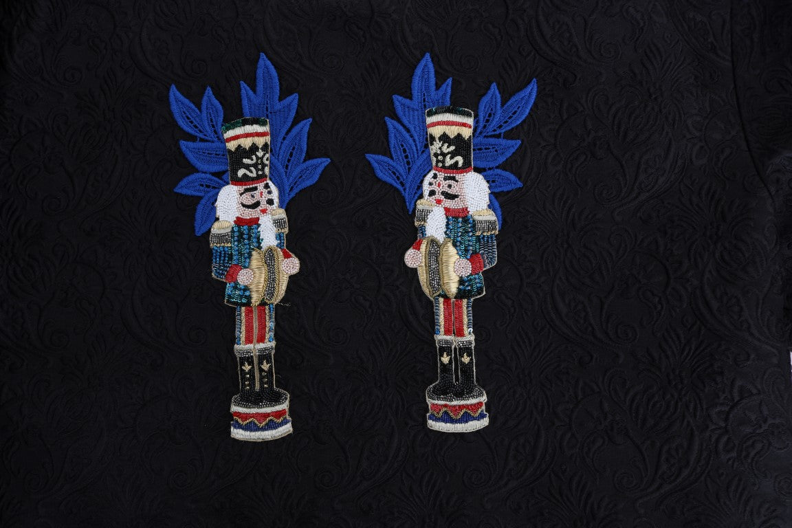 Dolce & Gabbana Black Fairy Tale Brocade Zipper Sweater | Regal Royce