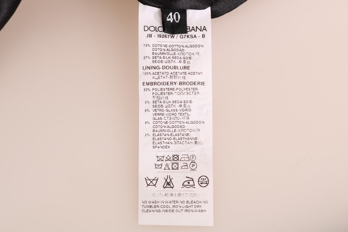 Dolce & Gabbana Black Fairy Tale Brocade Zipper Sweater | Regal Royce