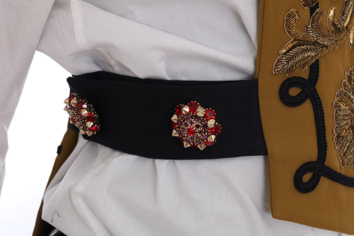 Dolce & Gabbana Yellow Crystal Cross Vest Jacket | Regal Royce