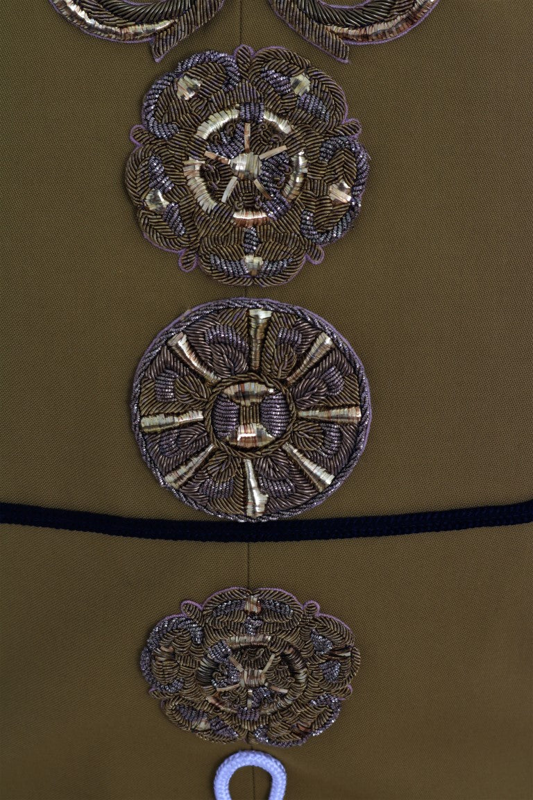 Dolce & Gabbana Yellow Crystal Cross Vest Jacket | Regal Royce