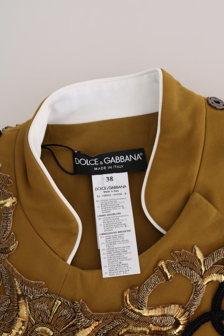 Dolce & Gabbana Yellow Crystal Cross Vest Jacket | Regal Royce