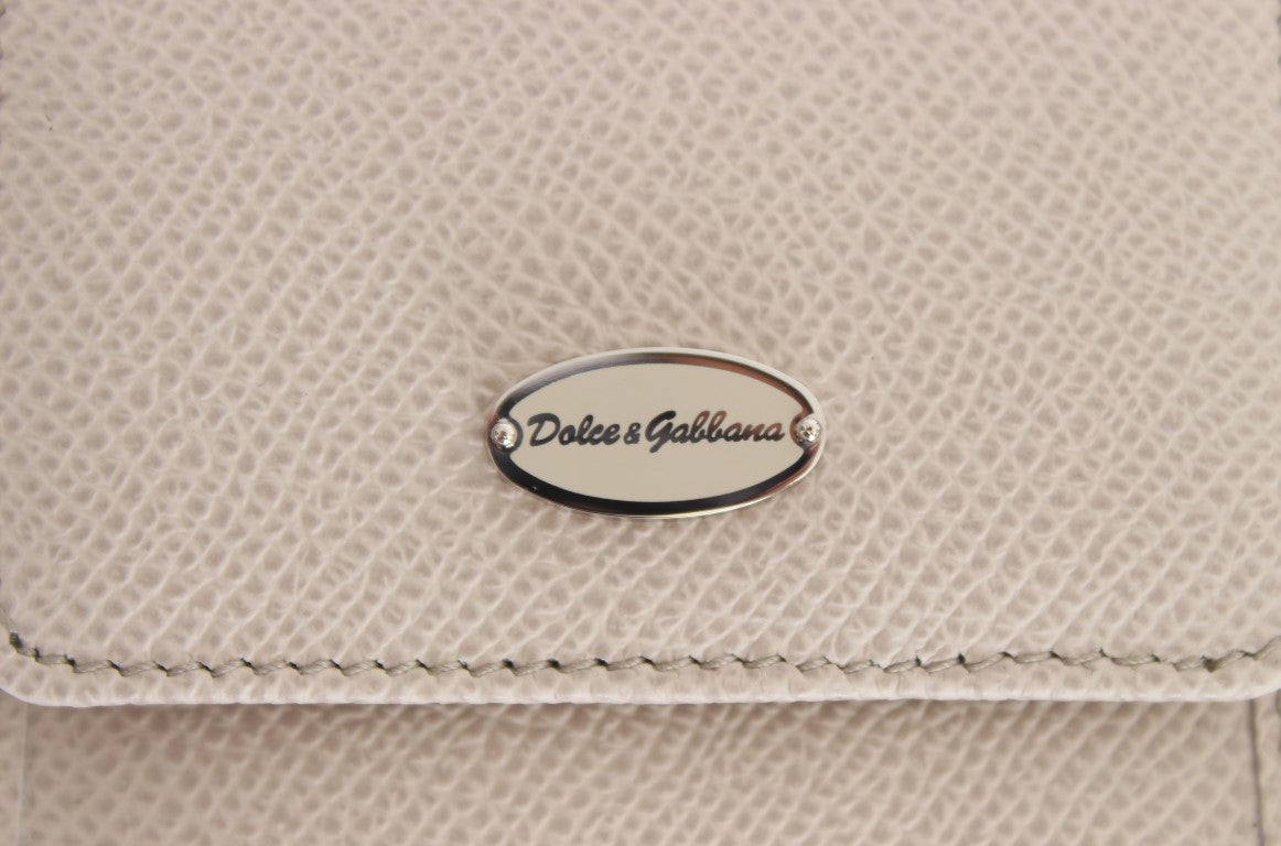 Dolce & Gabbana White Dauphine Leather Case Wallet | Regal Royce
