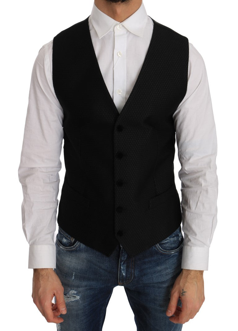 Dolce & Gabbana Black Polka Dot Pattern Vest | Regal Royce