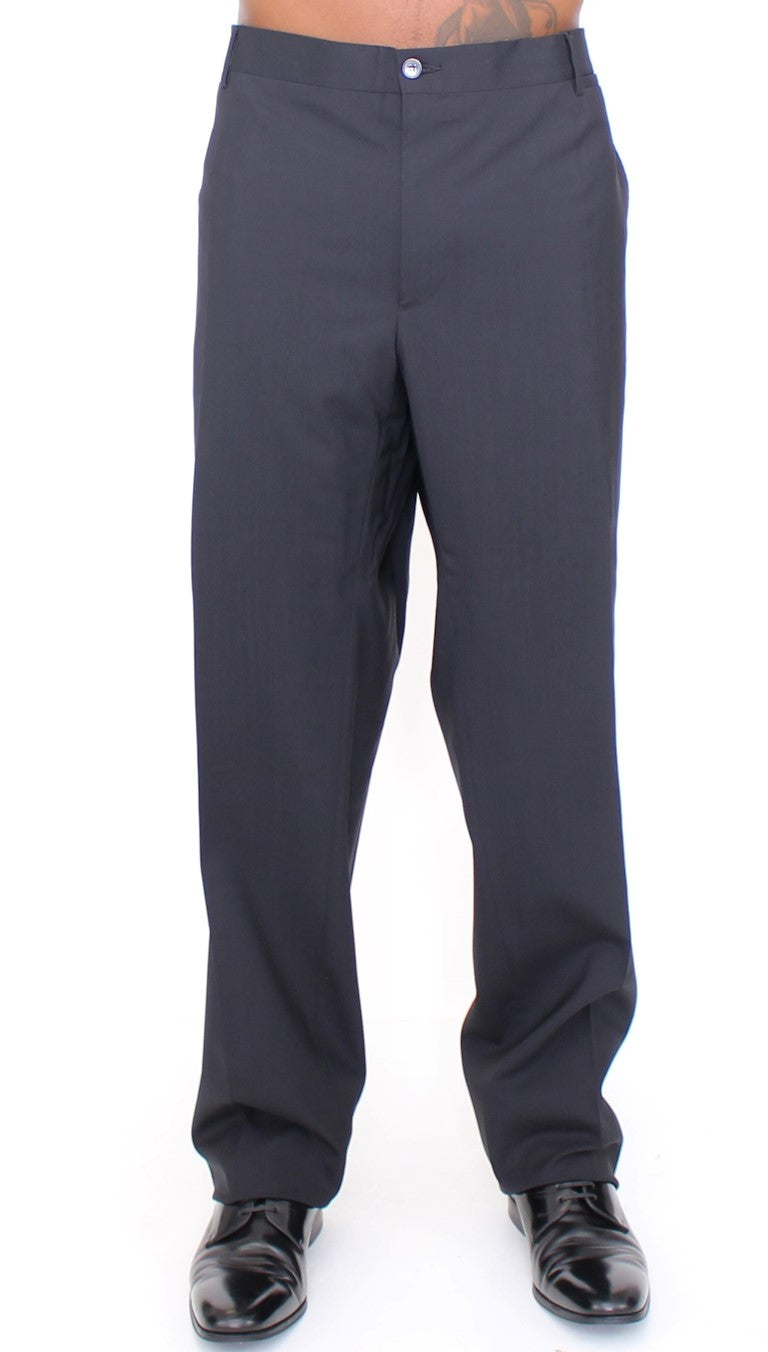 Dolce & Gabbana Black Wool Stretch Pleated Pants | Regal Royce