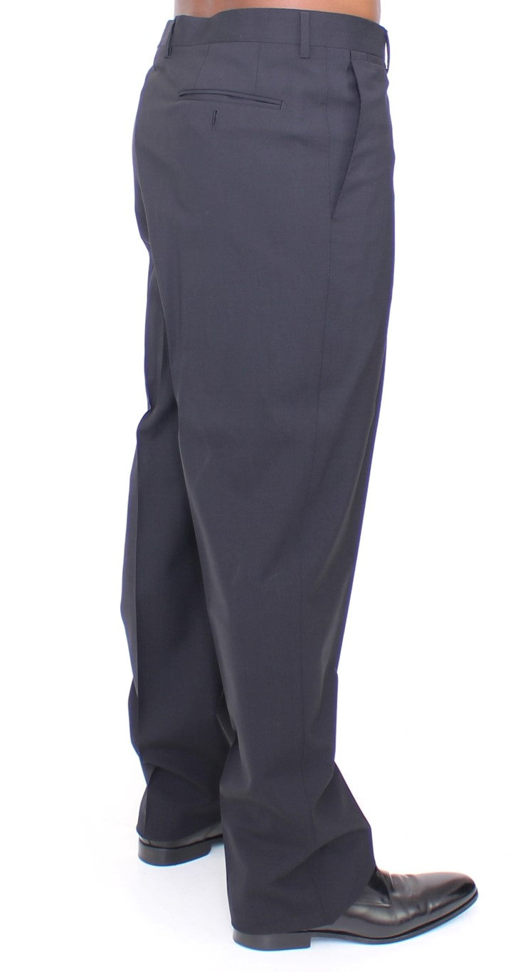 Dolce & Gabbana Black Wool Stretch Pleated Pants | Regal Royce