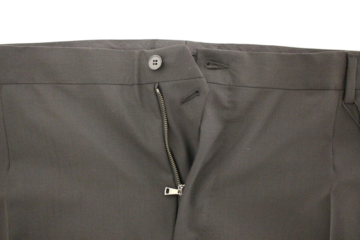 Dolce & Gabbana Black Wool Stretch Pleated Pants | Regal Royce