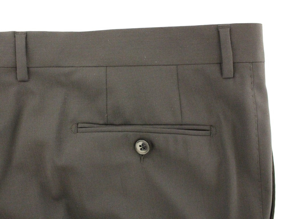 Dolce & Gabbana Black Wool Stretch Pleated Pants | Regal Royce