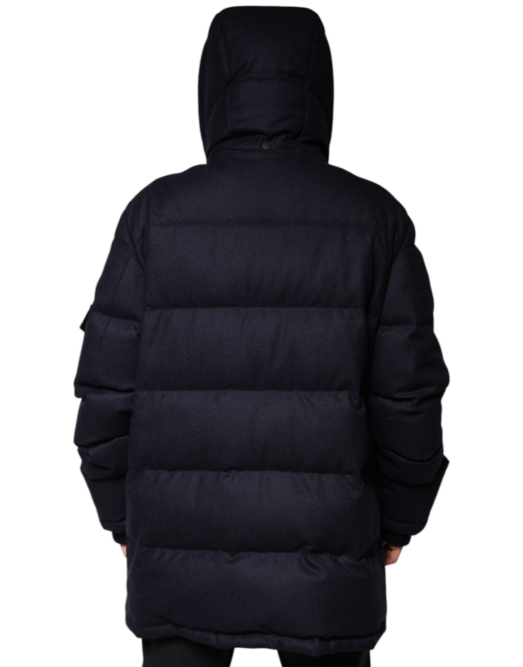 Dolce & Gabbana Black Nylon Hooded Puffer Men Coat Jacket | Regal Royce