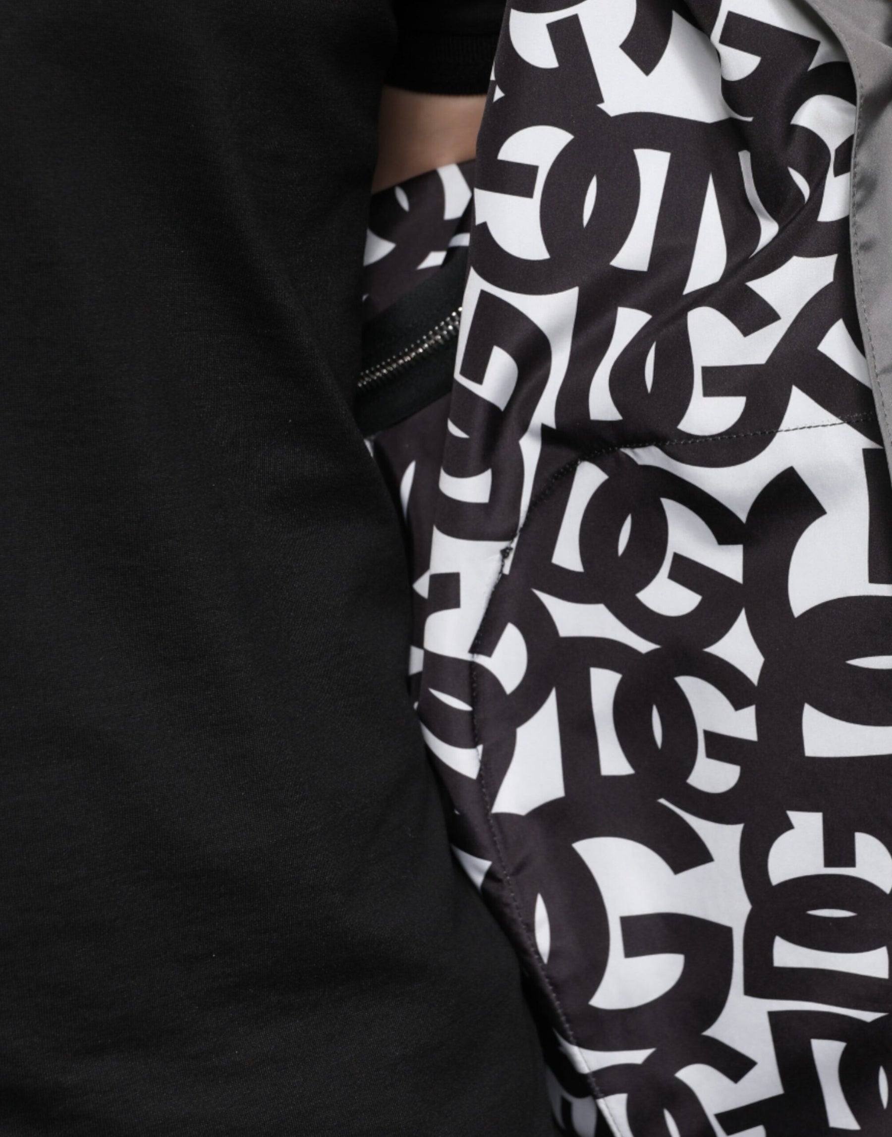 Dolce & Gabbana Gray Polyester Hooded Men Full Zip Jacket | Regal Royce