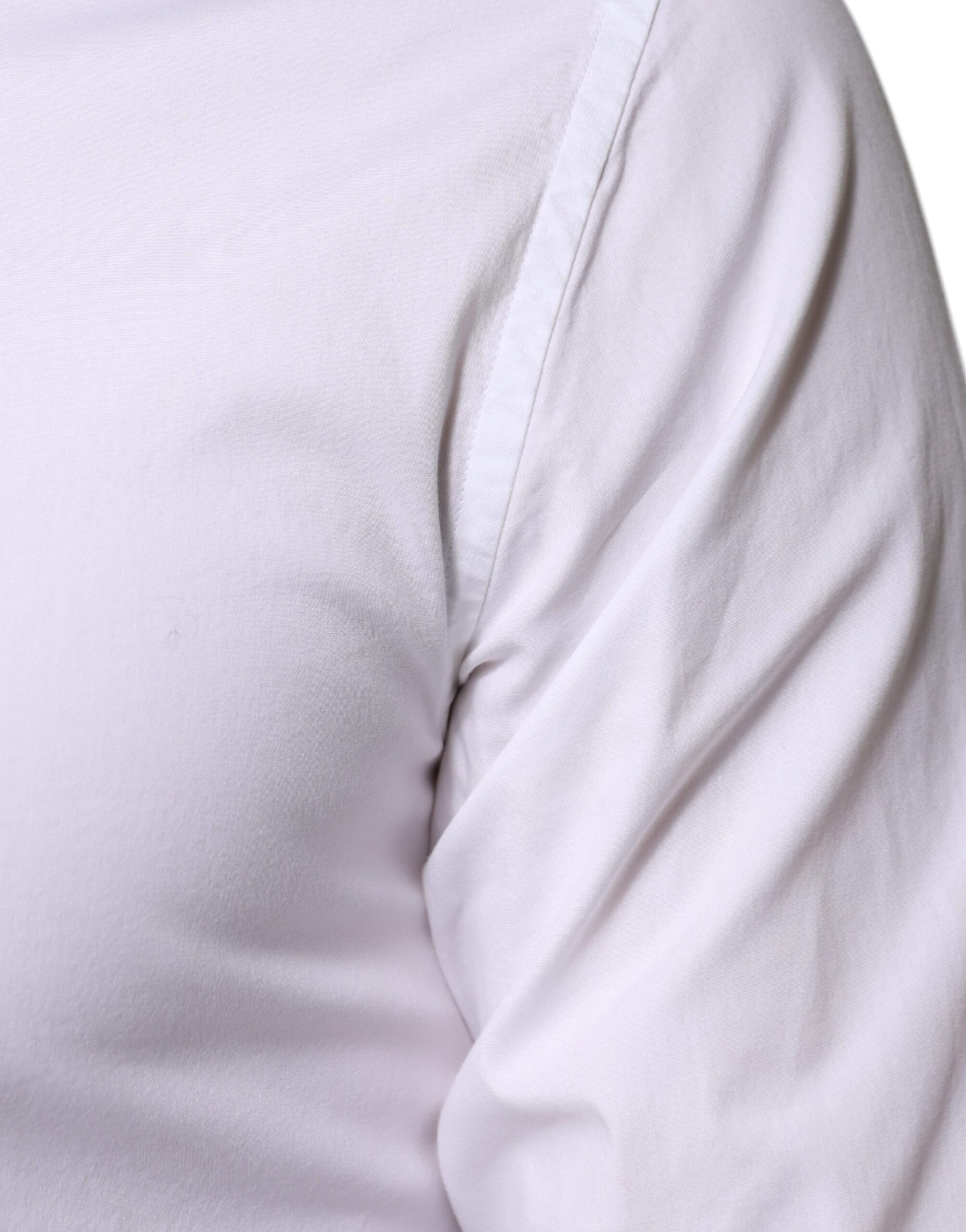 Dolce & Gabbana White Cotton Formal Men GOLD Dress Shirt | Regal Royce