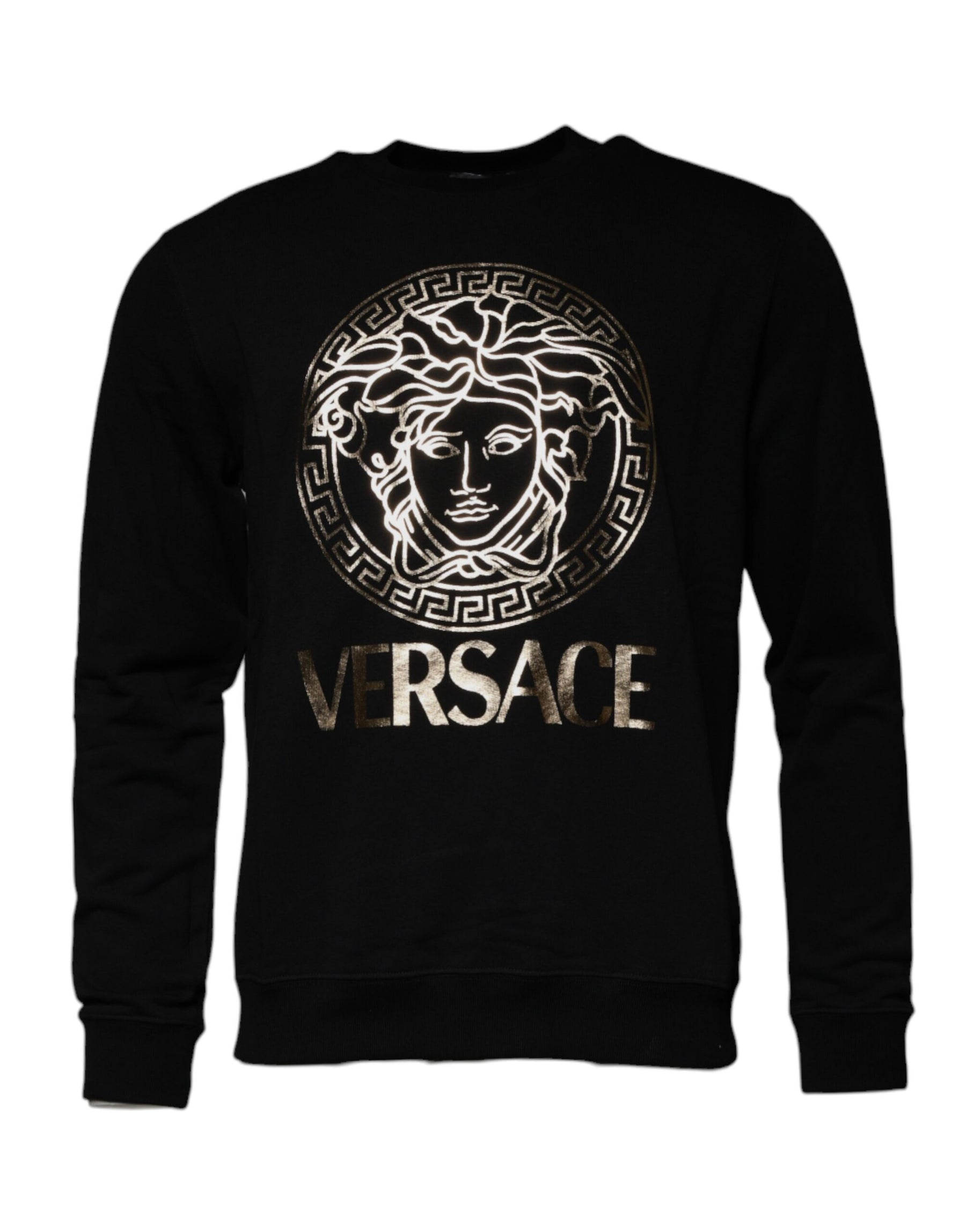 Versace Black Medusa Fleece Men Crew Neck Sweatshirt Sweater | Regal Royce
