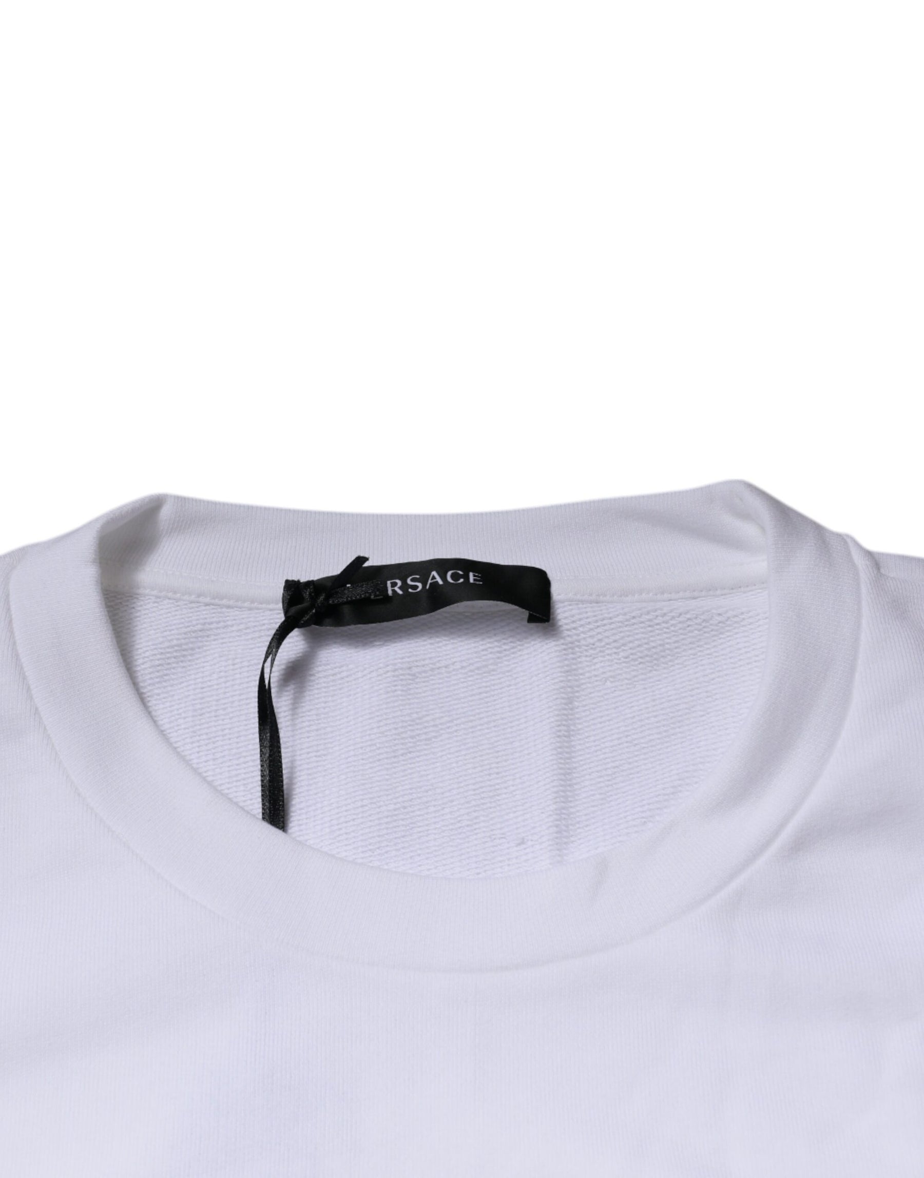 Versace White Medusa Embroidery Crew Neck Pullover Sweater | Regal Royce