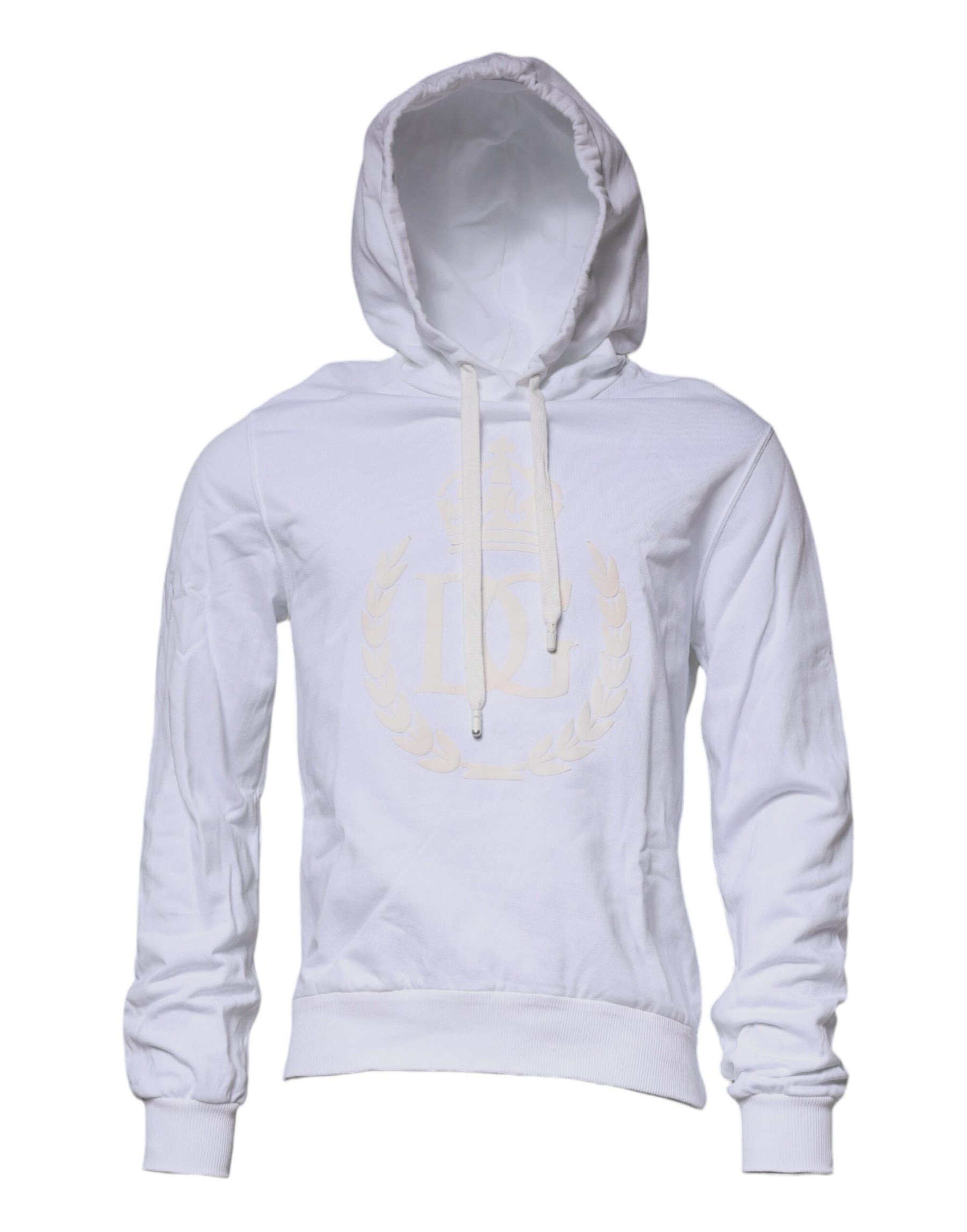 Dolce & Gabbana White Logo Hooded Pullover Sweatshirt Sweater | Regal Royce