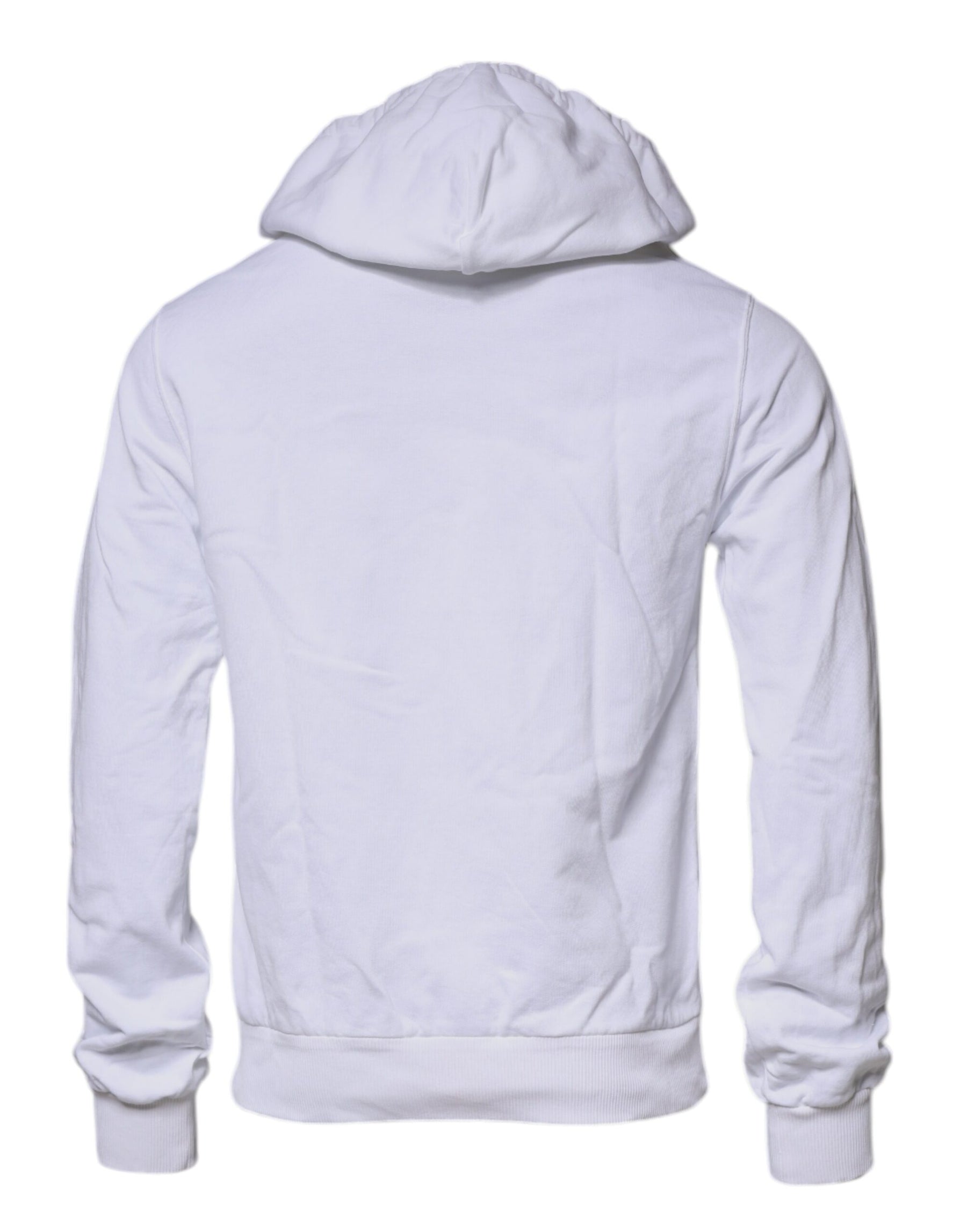 Dolce & Gabbana White Logo Hooded Pullover Sweatshirt Sweater | Regal Royce
