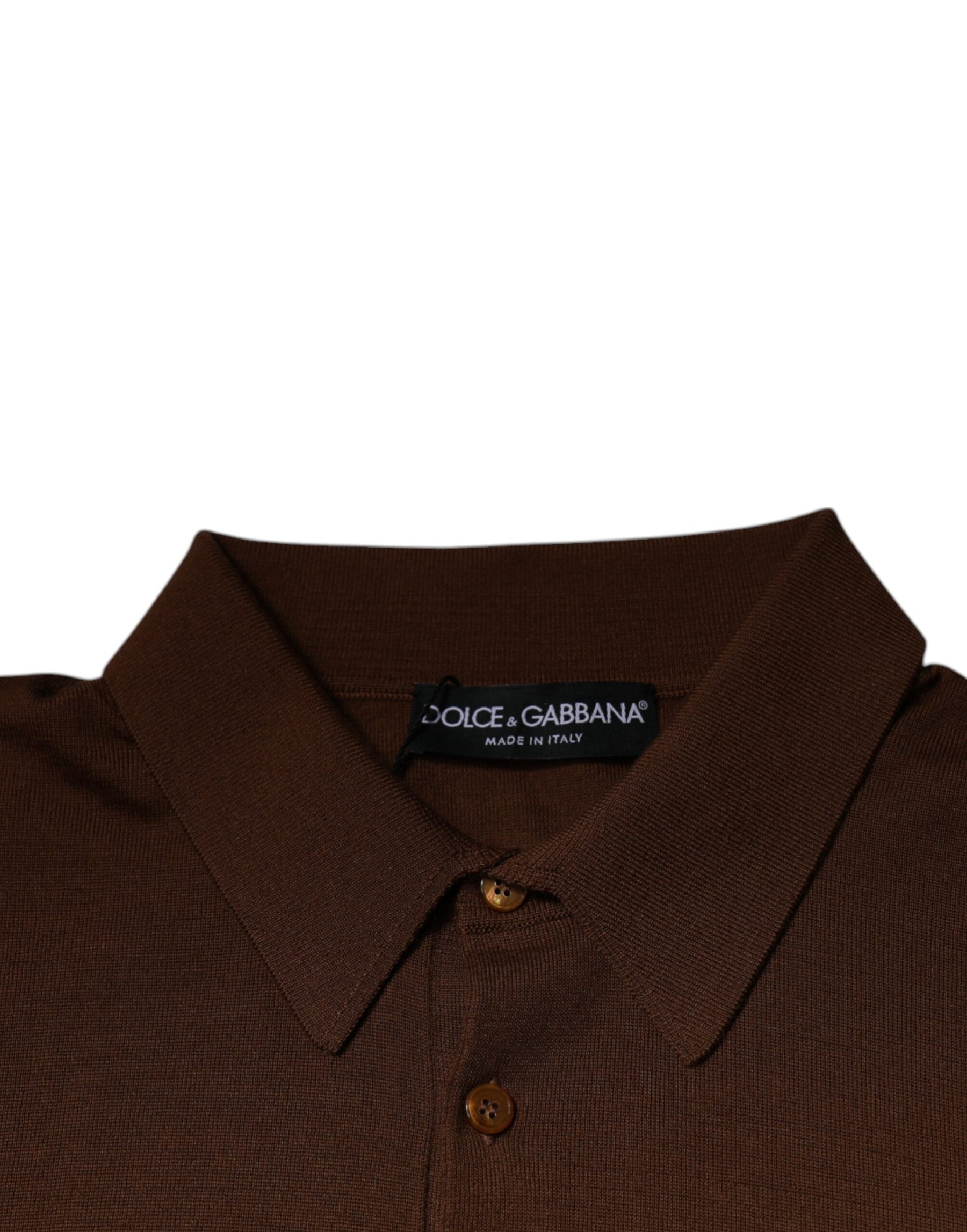 Dolce & Gabbana Brown Cashmere Buttoned Men Pullover Sweater | Regal Royce
