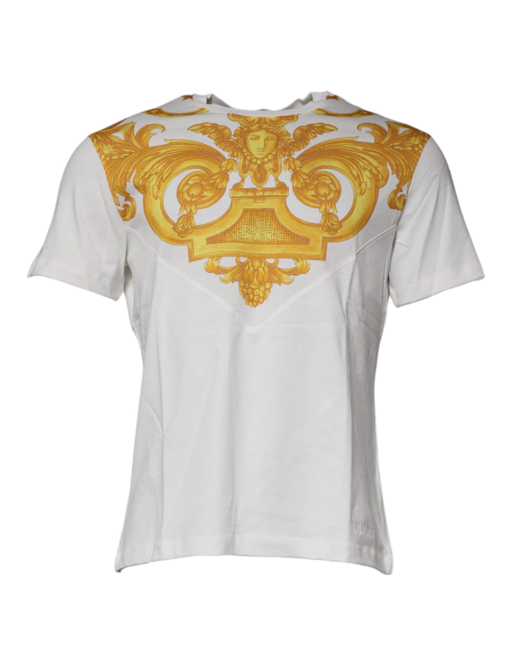 Versace White Medusa Print Cotton Crew Neck T-shirt | Regal Royce