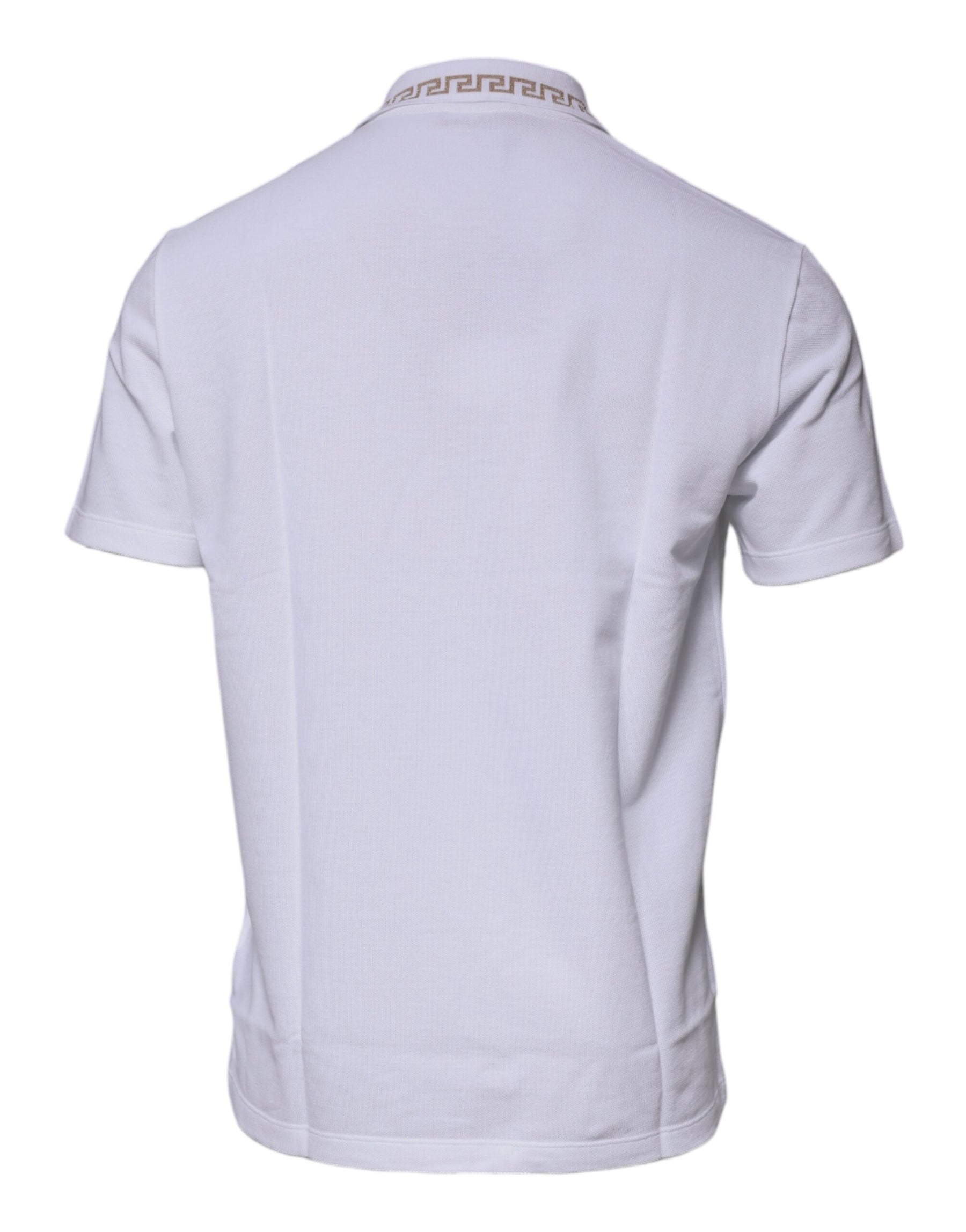 Versace White Viscose Collared Men Polo Short Sleeves T-shirt | Regal Royce