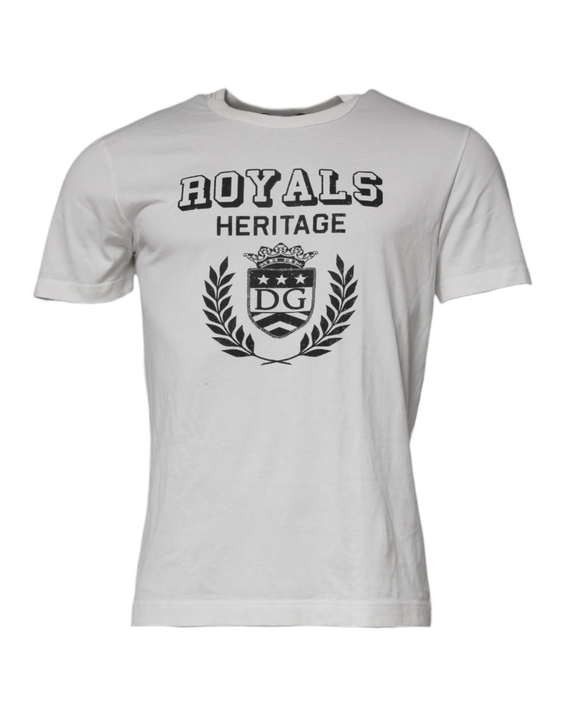 Dolce & Gabbana White Royals Heritage Cotton T-shirt | Regal Royce