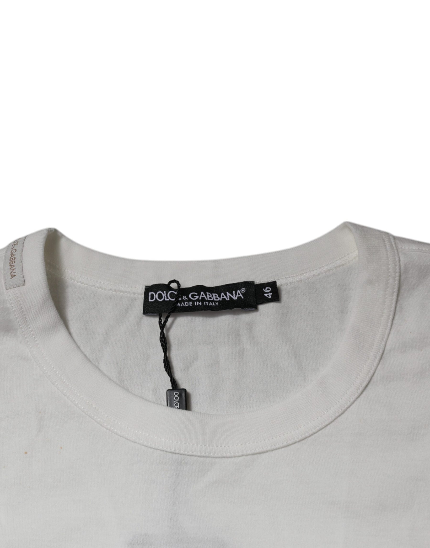 Dolce & Gabbana White Royals Heritage Cotton T-shirt | Regal Royce