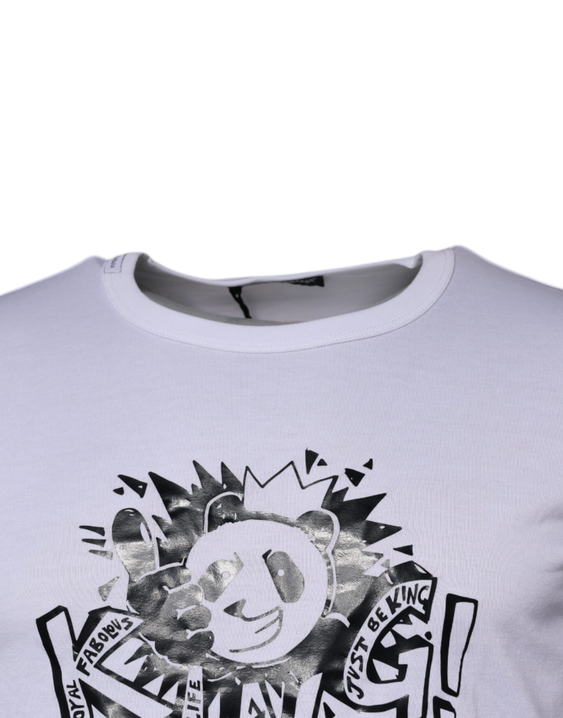 Dolce & Gabbana White Panda King Cotton Crew Neck T-shirt | Regal Royce