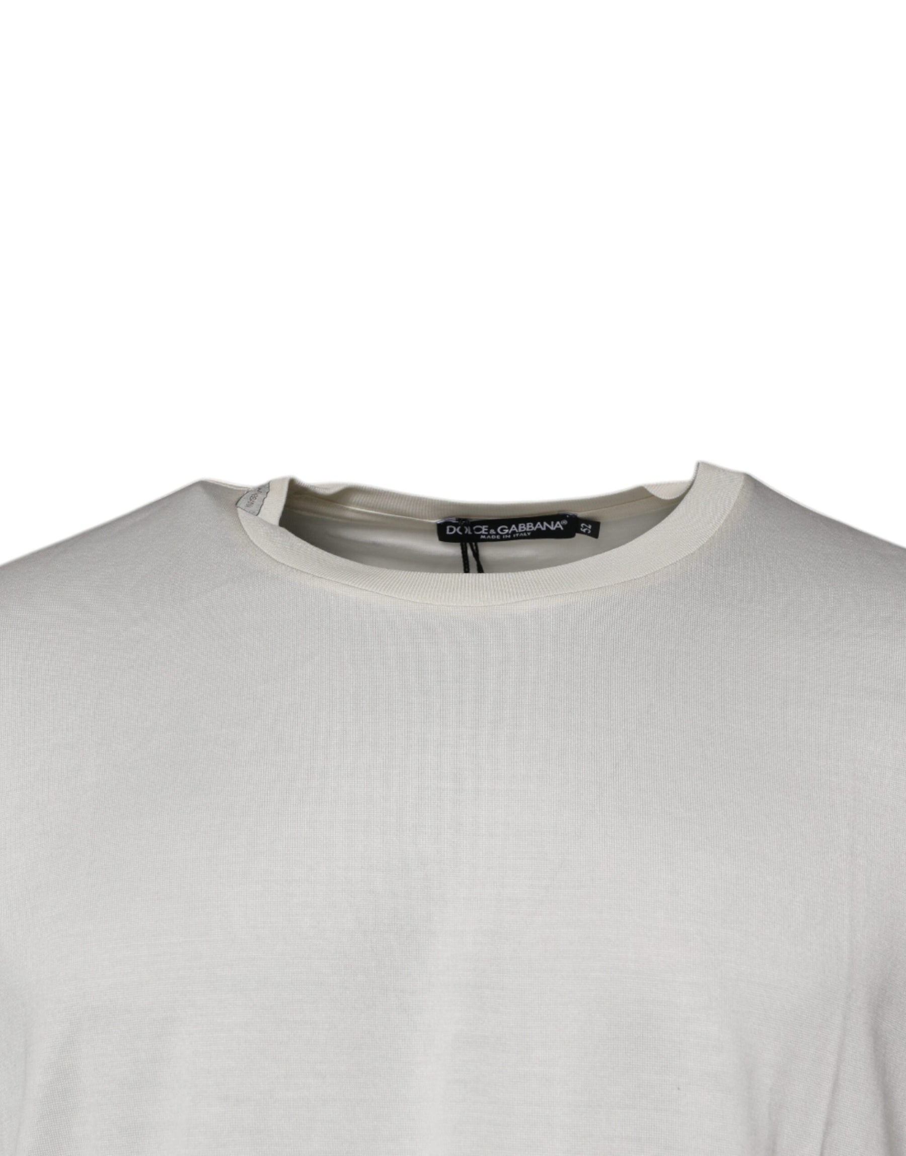 Dolce & Gabbana Off White Crew Neck Short Sleeve T-shirt | Regal Royce