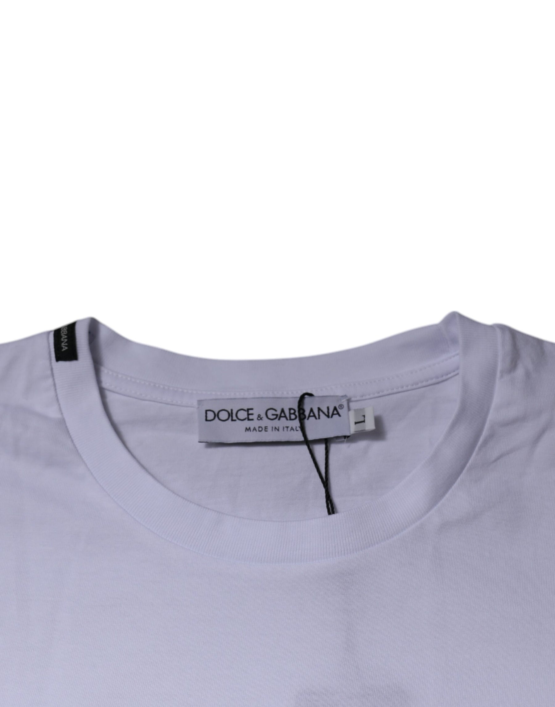 Dolce & Gabbana White Red Leopard Cotton Crew Neck T-shirt | Regal Royce