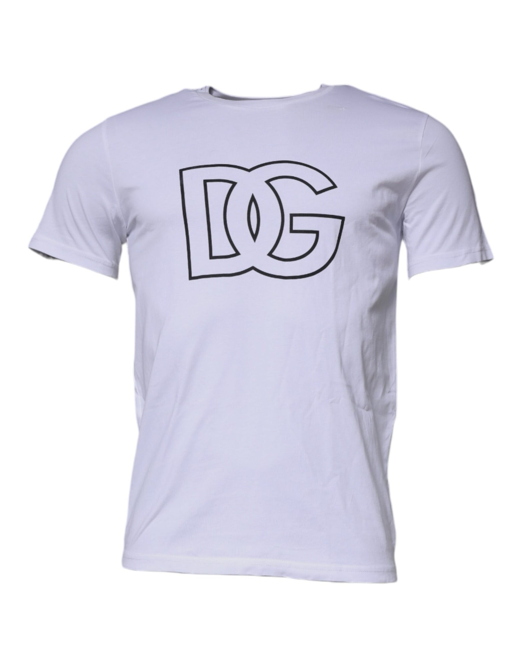 Dolce & Gabbana White DG Logo Cotton Crew Neck T-shirt | Regal Royce