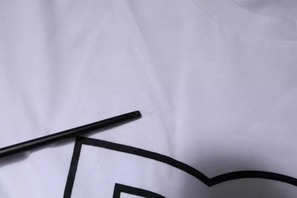 Dolce & Gabbana White DG Logo Cotton Crew Neck T-shirt | Regal Royce