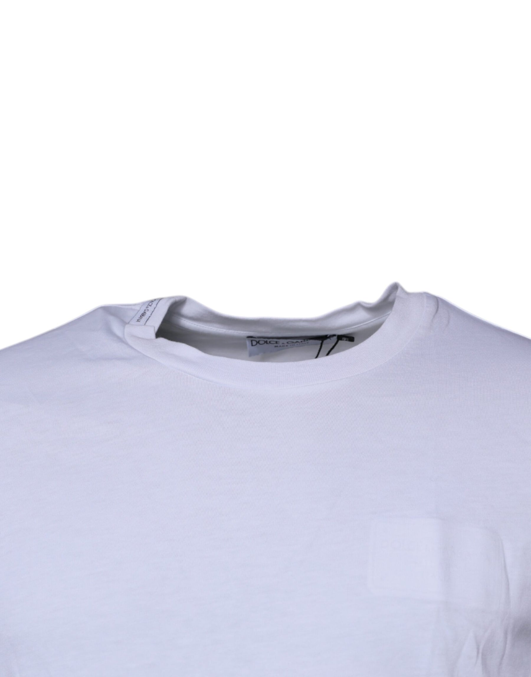 Dolce & Gabbana White DG Logo Cotton Crew Neck T-shirt | Regal Royce
