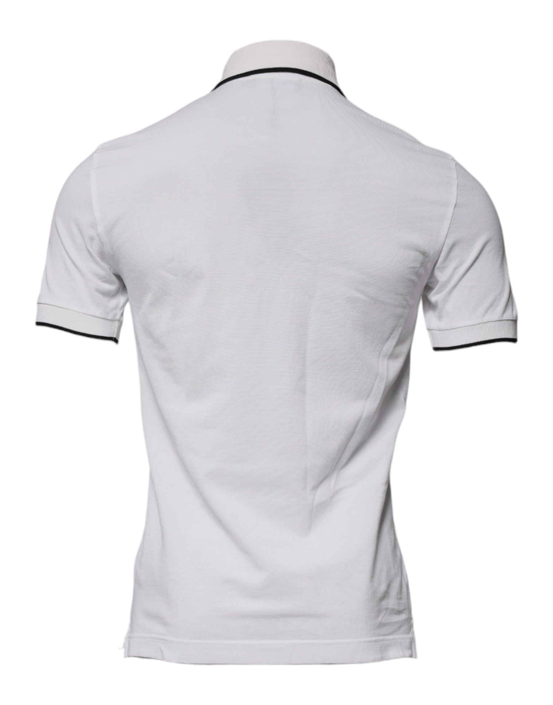 Dolce & Gabbana Off White Crown Cotton Collared Polo T-shirt | Regal Royce
