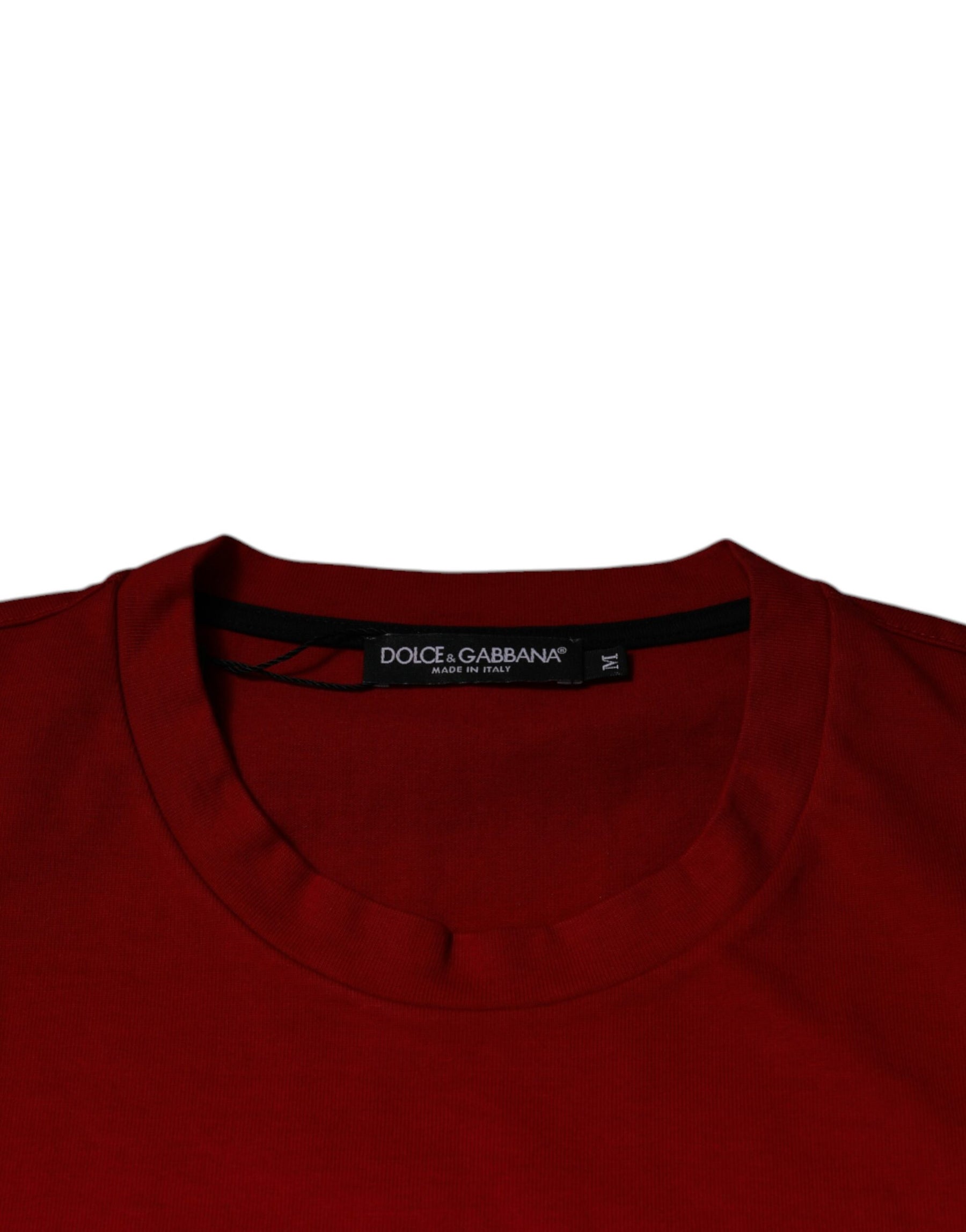 Dolce & Gabbana Red DG Eye Cotton Crew Neck T-shirt | Regal Royce