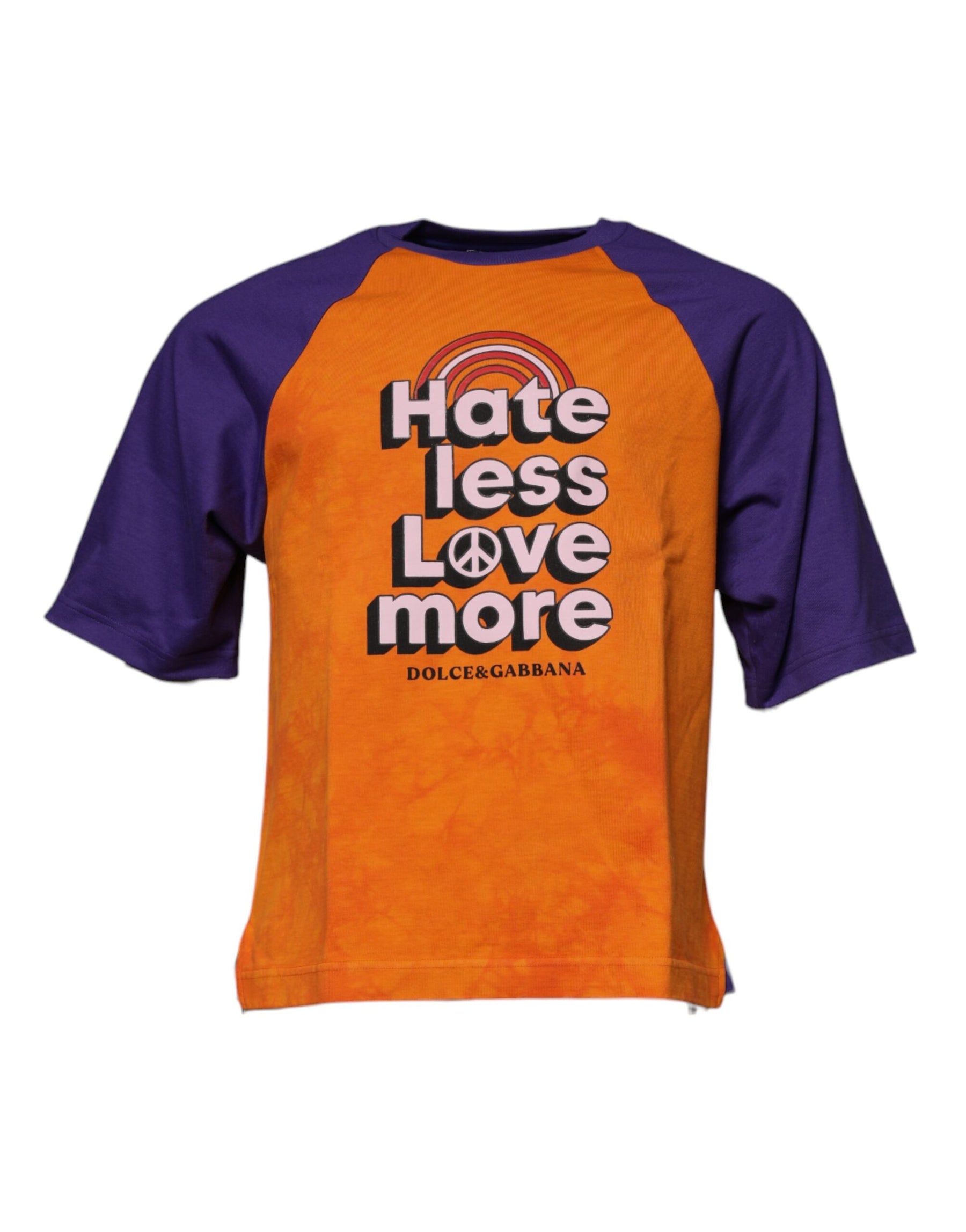 Dolce & Gabbana Orange Purple Graphic Print Short Sleeves T-shirt | Regal Royce