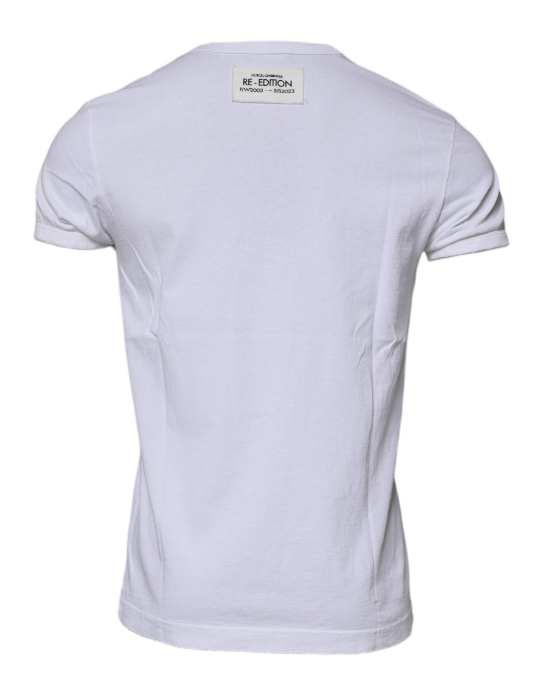 Dolce & Gabbana White Stripes Crew Neck Short Sleeves T-shirt | Regal Royce