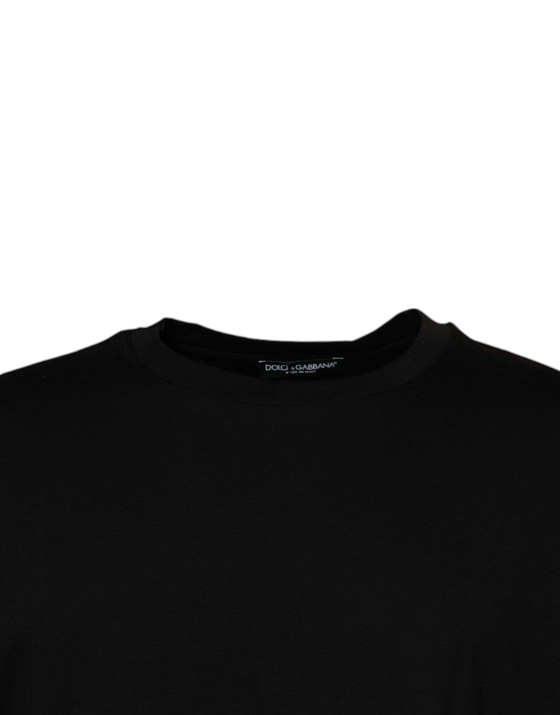 Dolce & Gabbana Black Crew Neck Short Sleeve T-shirt | Regal Royce
