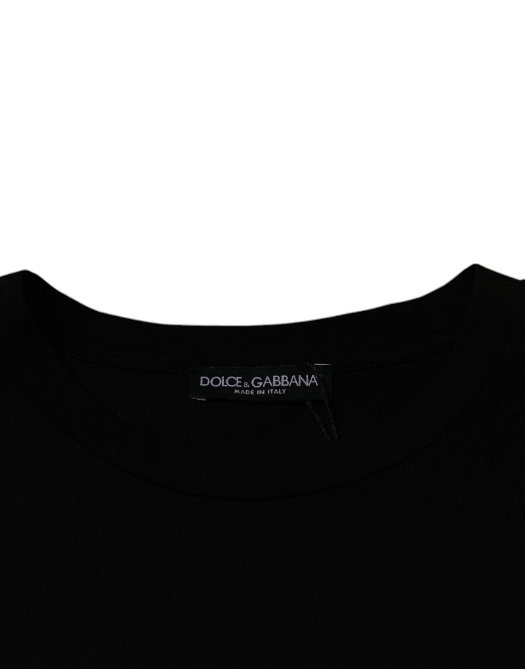 Dolce & Gabbana Black Crew Neck Short Sleeve T-shirt | Regal Royce