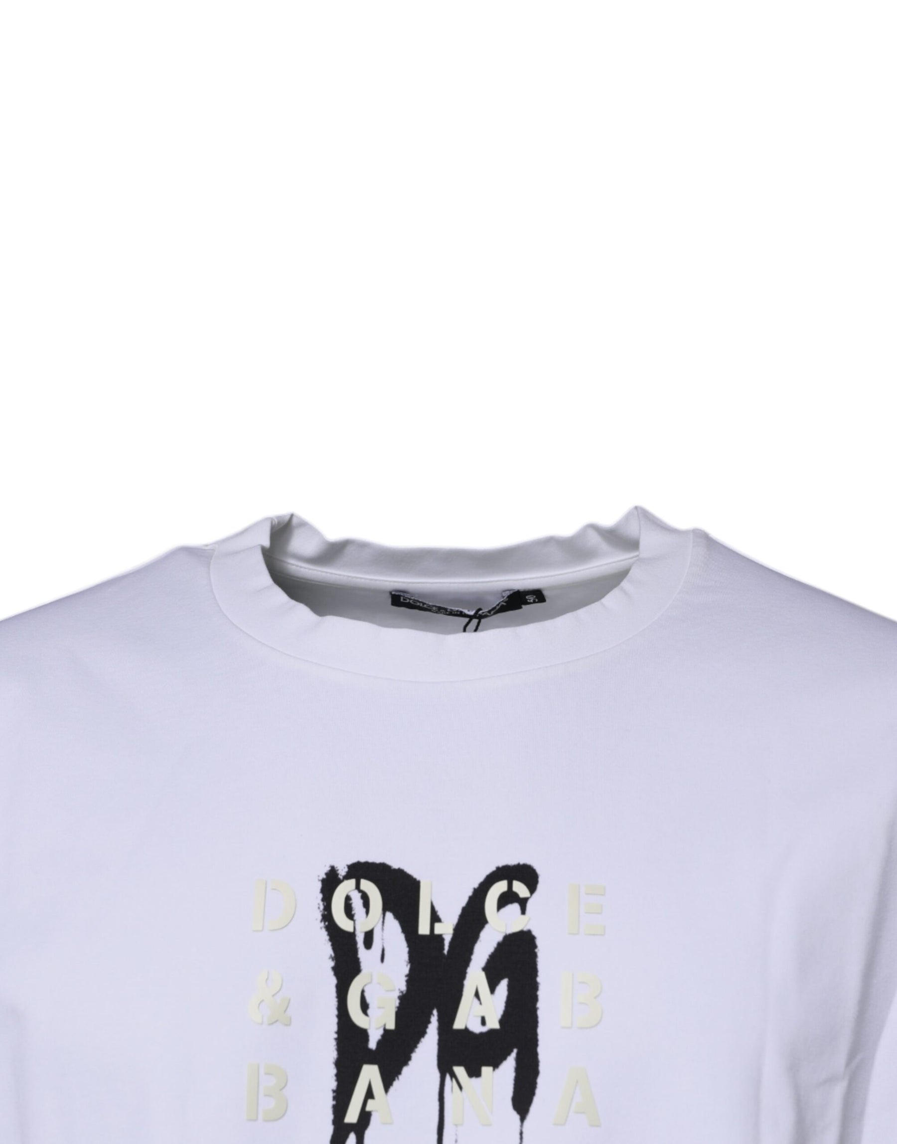 Dolce & Gabbana White DG Logo Cotton Crew Neck T-shirt | Regal Royce